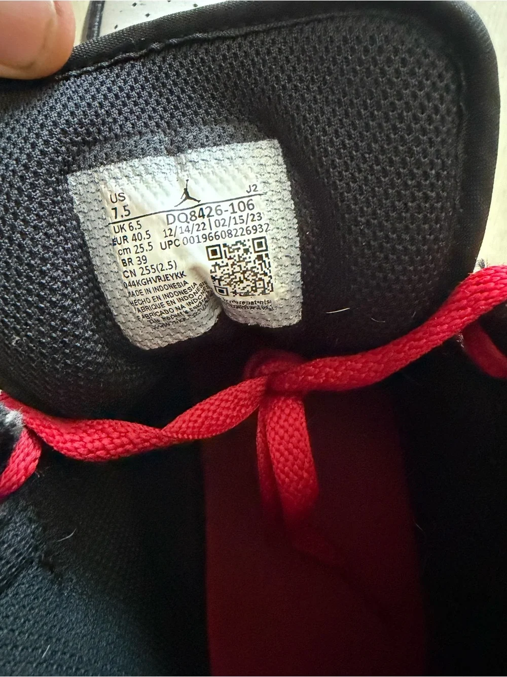 Jordan Air Jordan 1 Mid Gym Red Black Toe White Red Black DQ8426-106 Sz 7.5